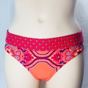 Title Nine Bikini Bottom Swim Orange Pink Paisley